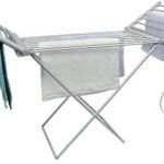 Highlands Electric Heated Clothes Dryer Folding Energy-Efficient Indoor Airer Wet Laundry Drying Horse Rack, Silver