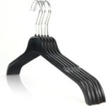 The Hanger Store 100 Strong Black Plastic Adults Coat Clothes Hangers, ideal for tops, shirt and coats