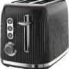 Breville Bold Black 2-Slice Toaster with High-Lift & Wide Slots | Black & Silver Chrome [VTR001]